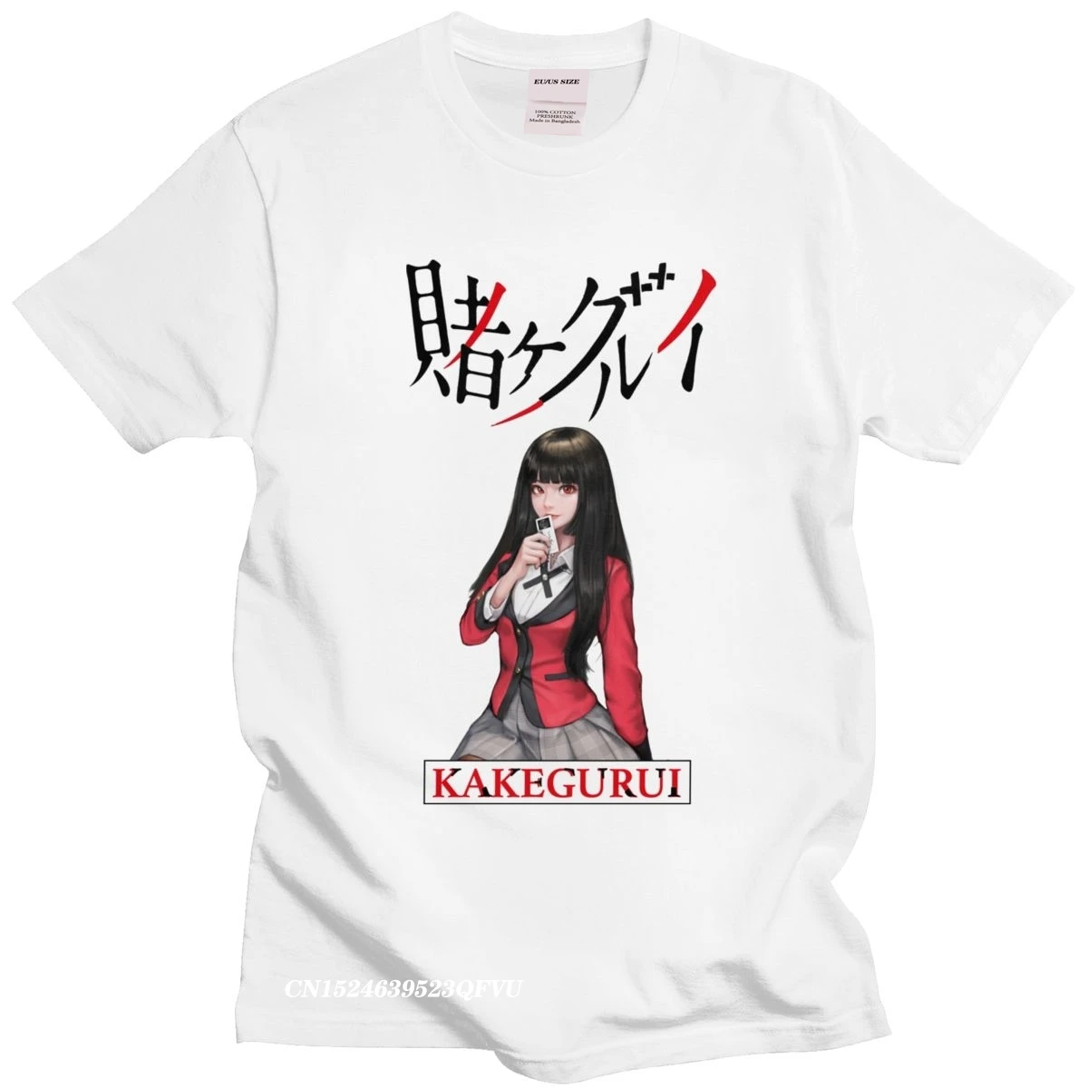 

Japan Anime Kakegurui T Shirts For Men Camisas Mend Japanese Manga Yumeko Jabami T-Shirt Compulsive Gambler Tee Pure Cotton Top