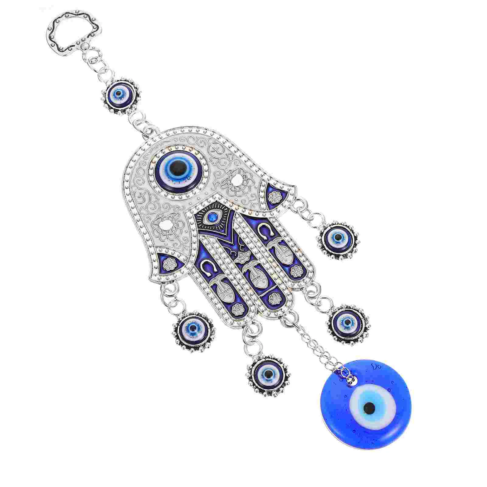 

Eye Evil Ornament Hanging Decor Wall Blue Turkish Charm Hamsa Caramulet Hand Protection Keychain Lucky Bead Decoration Pendant