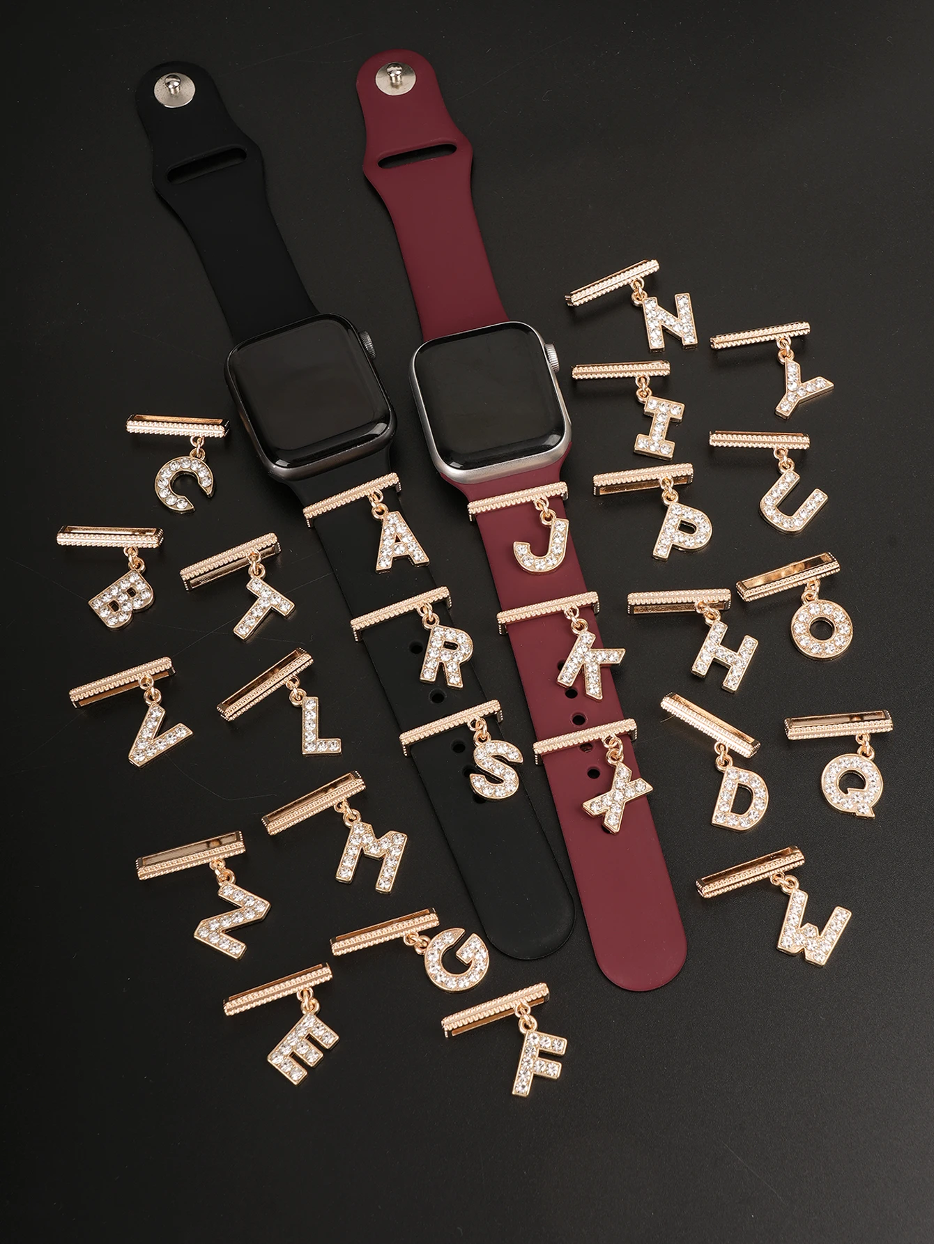 Новая мода 26 букв стразы ремешок для часов очаровательное декоративное кольцо