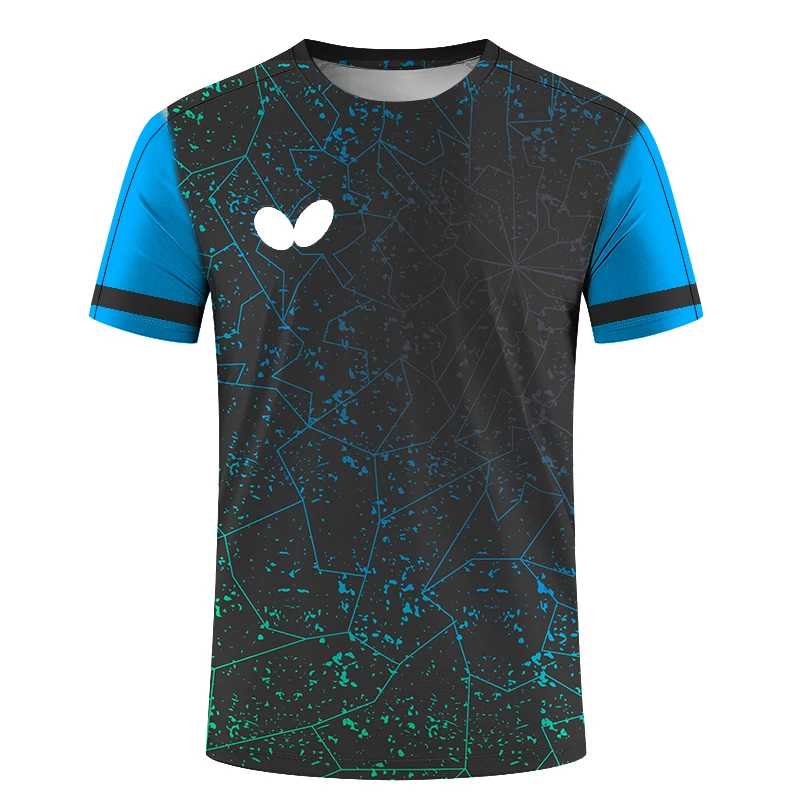

2023 New Quick Drying Table Tennis Clothes Men Shirt T-shirt With Logo Printing Badminton Uniforms Boys Round neck Tshirts 5XL