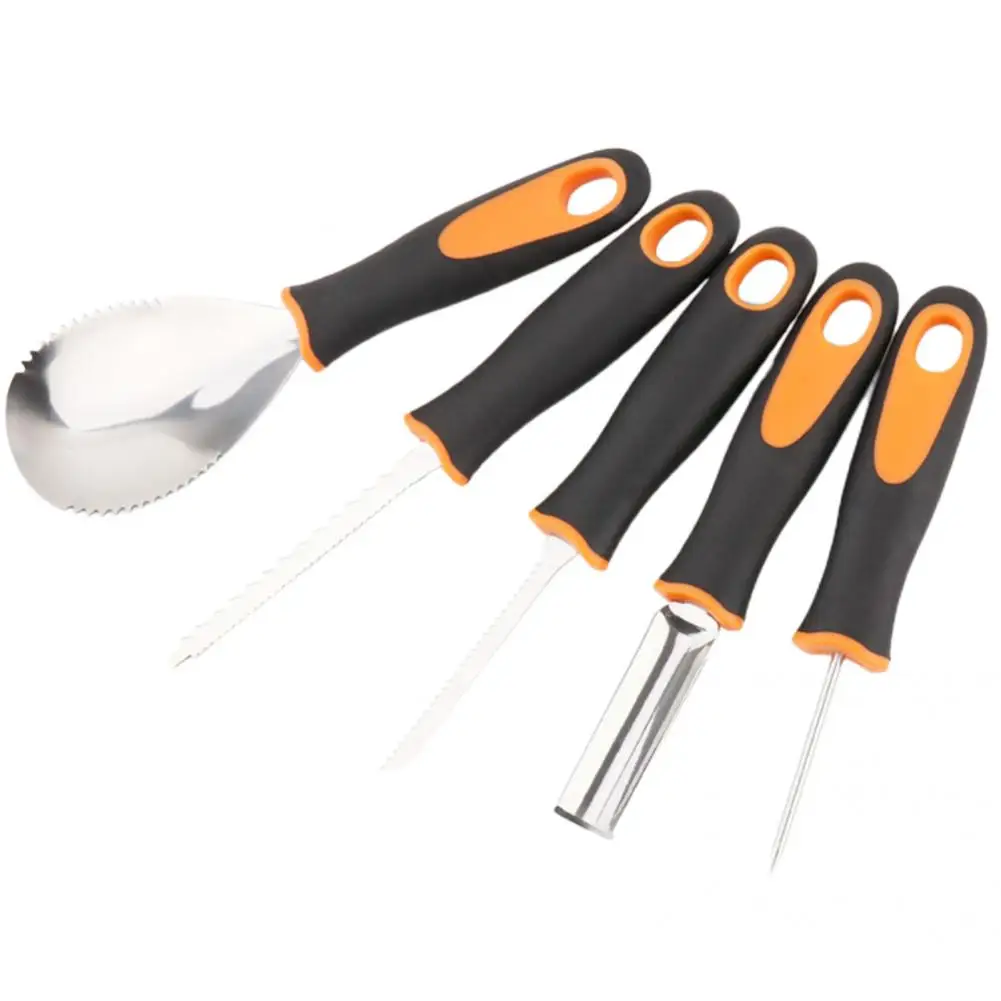 

5Pcs/Set Exquisite Portable Effective Anti-slid Handle Precise Pumpkin Carving Tools Pumpkin Carving Scoop for Home
