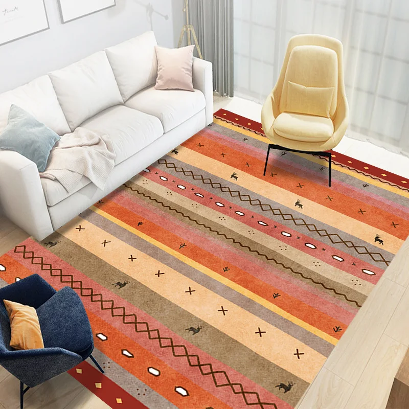 Light Luxury Morocco Simple Living Room Vortex Rug Homestay Home Decoration Vintage Room Carpet Printing Decorative Soft Doormat