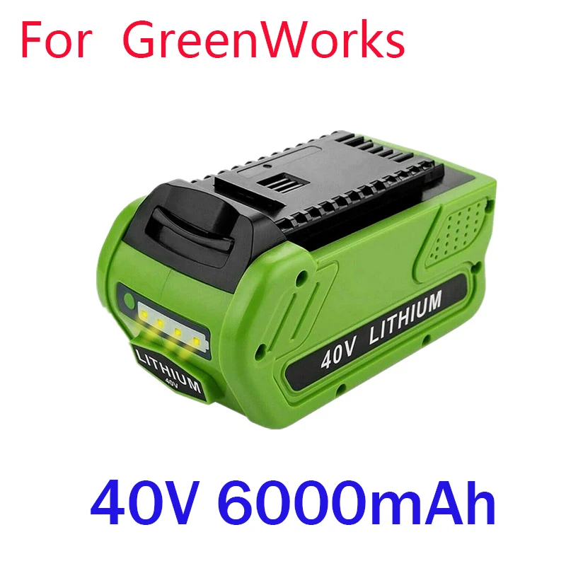 

40V 6.0Ah Substituição Bateria De Lítio para 6000mAh G-MAX GreenWorks 29472 29462 Bateria Power Tool 29252 20202 22262 25312 L50