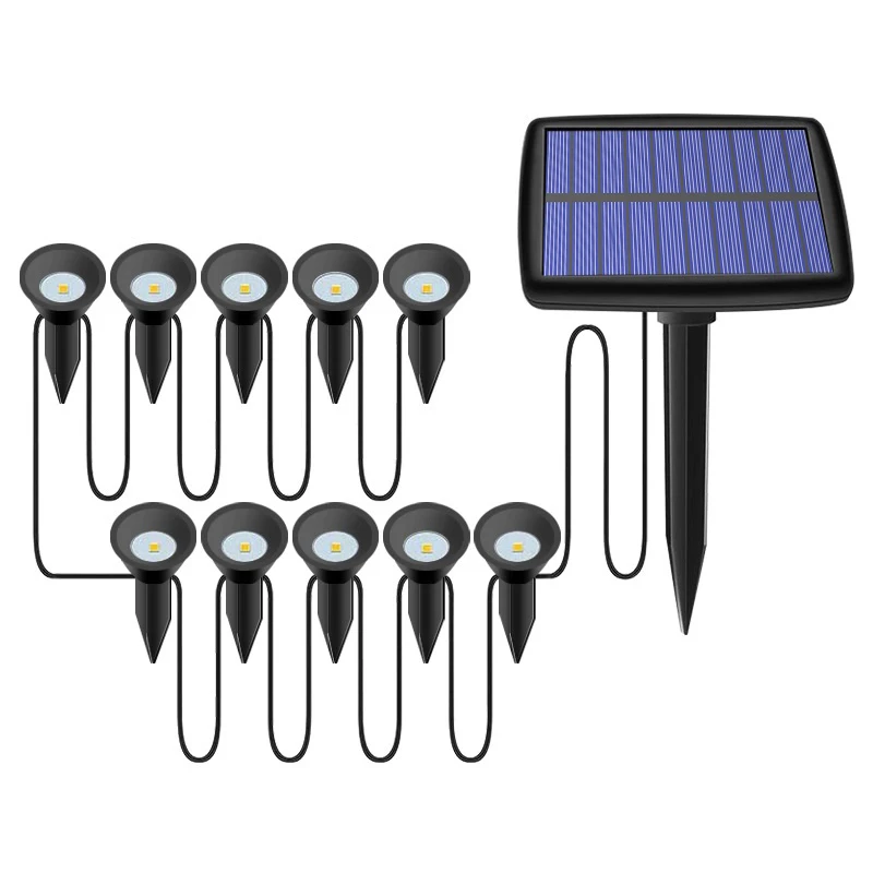 

Солнечные светильники 10 в 1 для наружного освещения, водонепроницаемая солнечная лужайка, искусственная мощность, для украшения сада, дорожки, бассейна