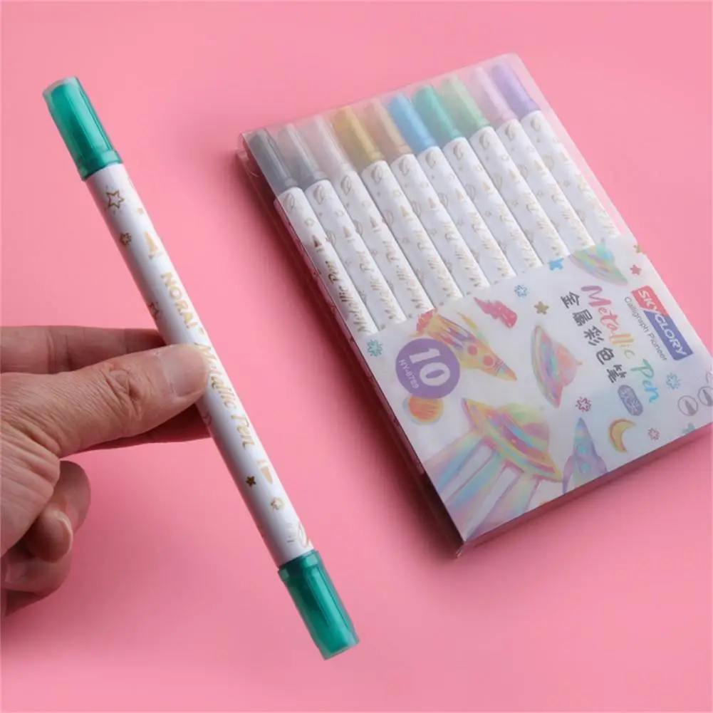 

Маркеры для рисования ярких цветов с металлическим блеском, 10 шт.