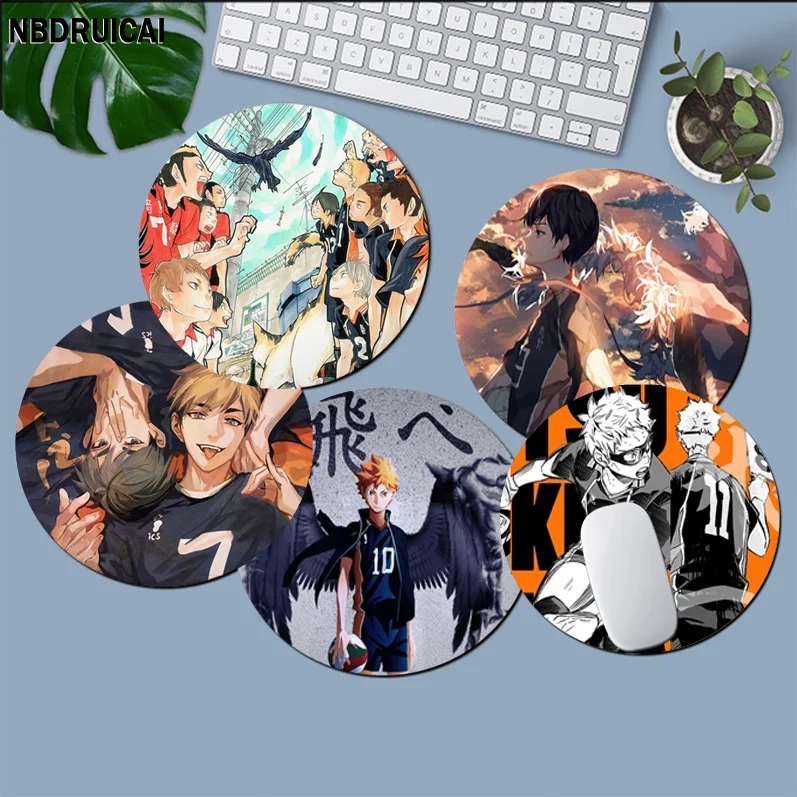 

Hot Sales Haikyuu Mousepad Animation Round Speed Version Game Computer Keyboard Office Table Mat PC Laptop Desk Play Mats