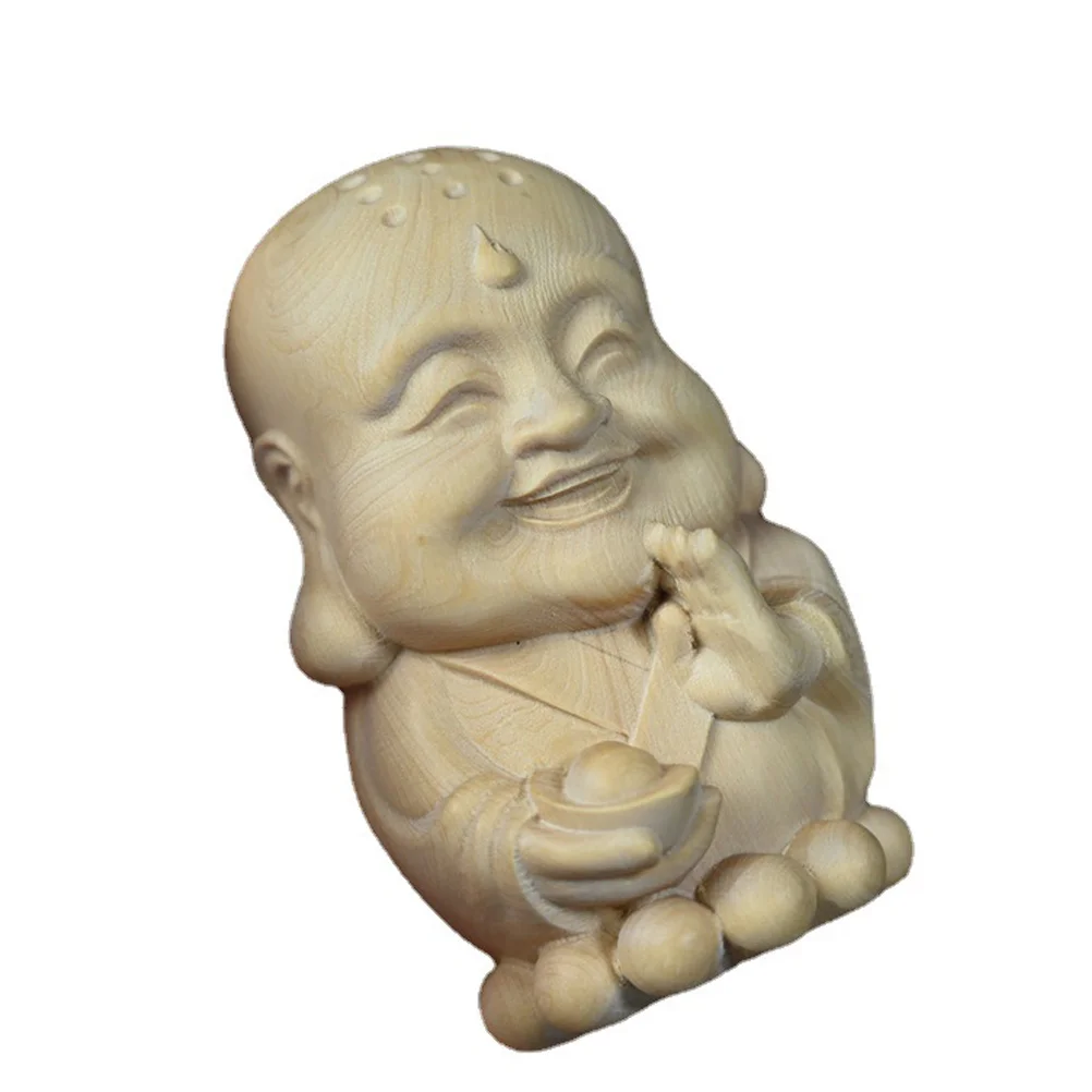 

Lovely Household Decoration Wooden Maitreya Decoration Maitreya Shaped Ornament