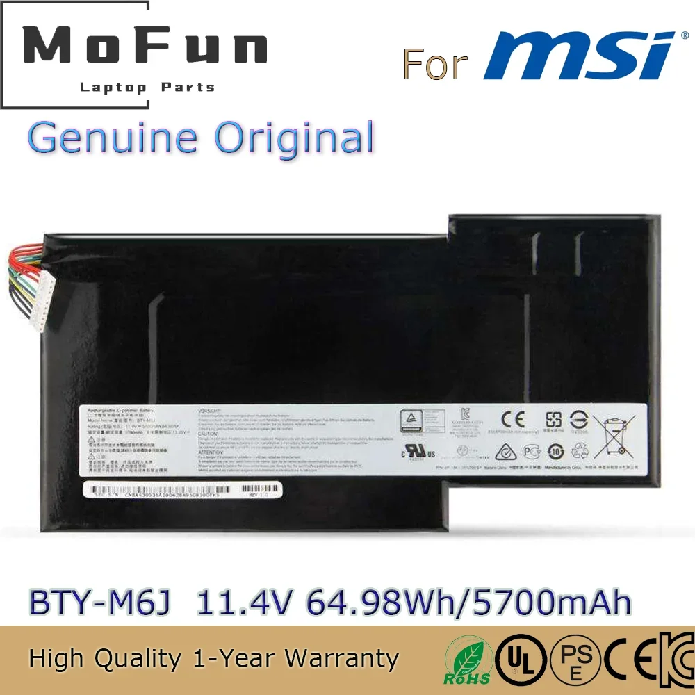Совершенно новый оригинальный аккумулятор для ноутбука BTY-M6J 11 4 В 64 98 Втч MSI GS63 GS63VR
