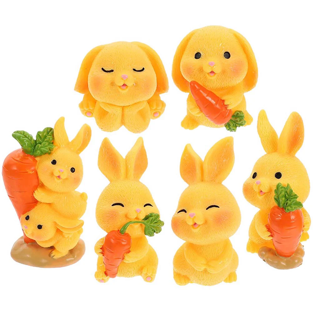 

Rabbit Bunny Miniature Figure Mini Garden Resin Figurine Figures Desktop Figurines Bunnies Statue Decor Easter Model Animal