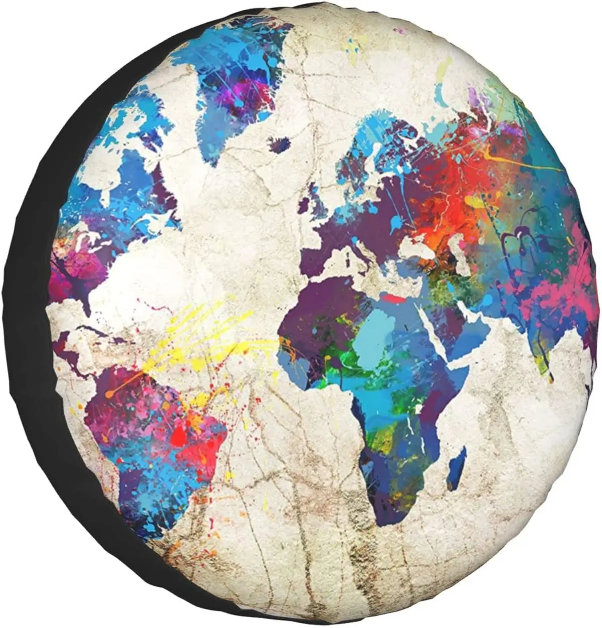 

Abstract World Map Printed Spare Tire Cover Waterproof Tire Wheel Protector for Car Truck SUV Camper Trailer Rv 14"-17"