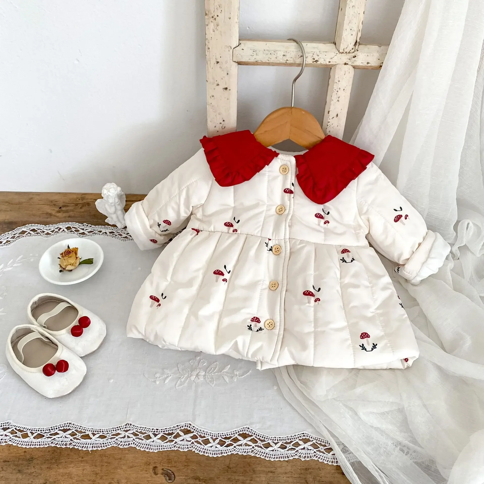 Зимняя одежда для новорожденных девочек 0-3 лет плотное теплое детское пальто с