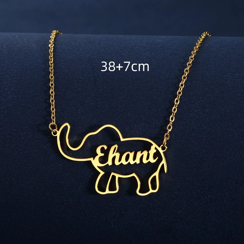 Персонализированное ожерелье с именем слона для женщин милое ювелирное изделие