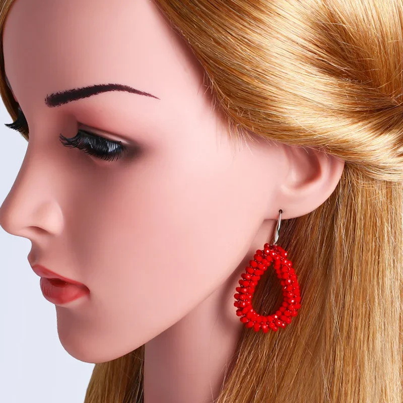 Богемные разноцветные бусины ручной работы массивные серьги этнические висячие