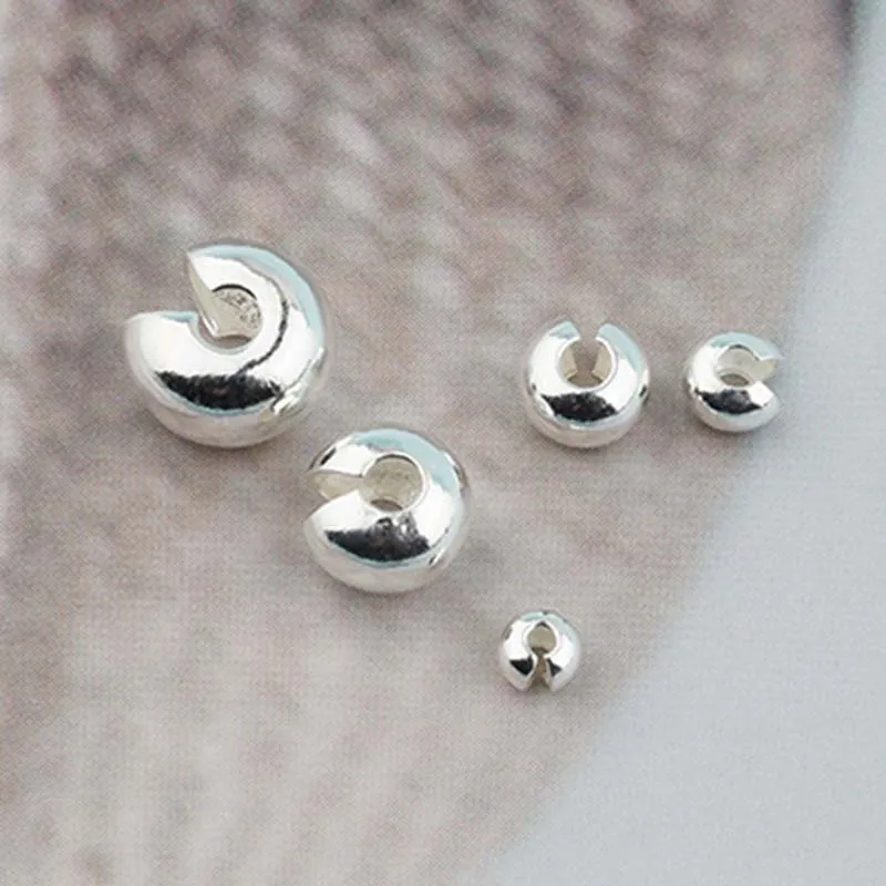 Подлинная реальная твердая зеркальная Серебряная шапочка для бусин s