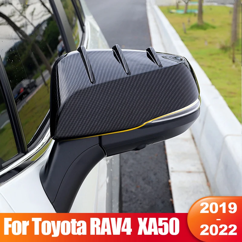 

For Toyota RAV4 XA50 2019 2020 2021 2022 RAV 4 XA 50 Car Rearview Mirror Side Molding Cover Trim ABS Carbon Fiber Accessories