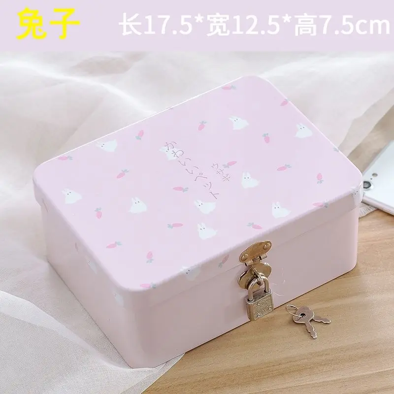 

Storage Box Nice Cute Iron Box Storage Box Password Lock Box with Lock Box Mini Storage Box Small Collection Box。