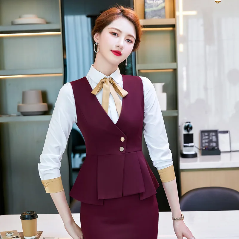 

Vest suit women's business suit autumn and winter new hotel work clothes vest