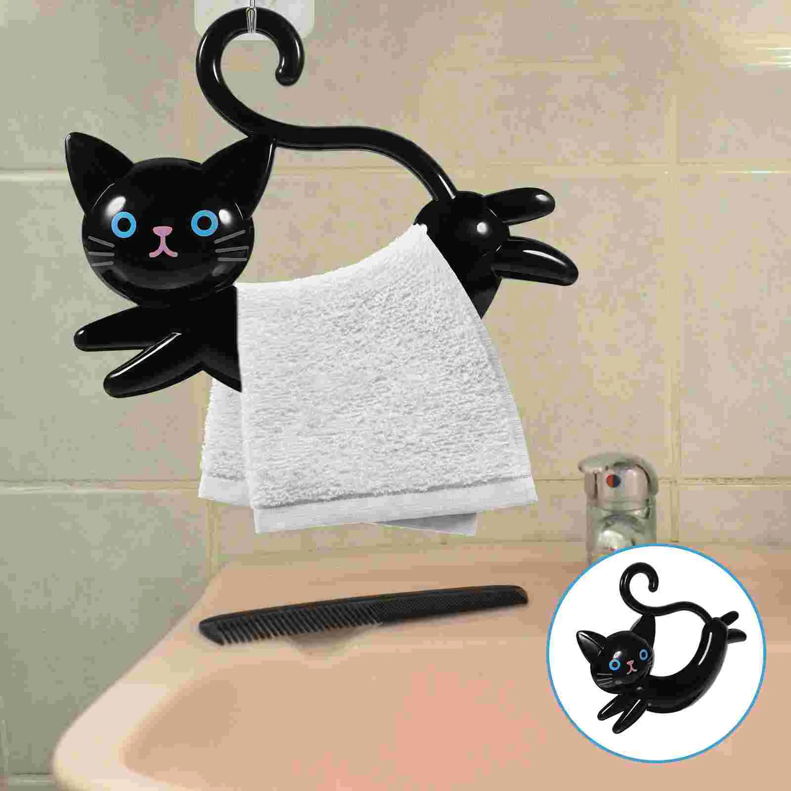 

Towel Rack Hanger Hook for Kitchen Bathroom Organizer Wall Mounted Circle Hooks Racks Suction No Punching Holders