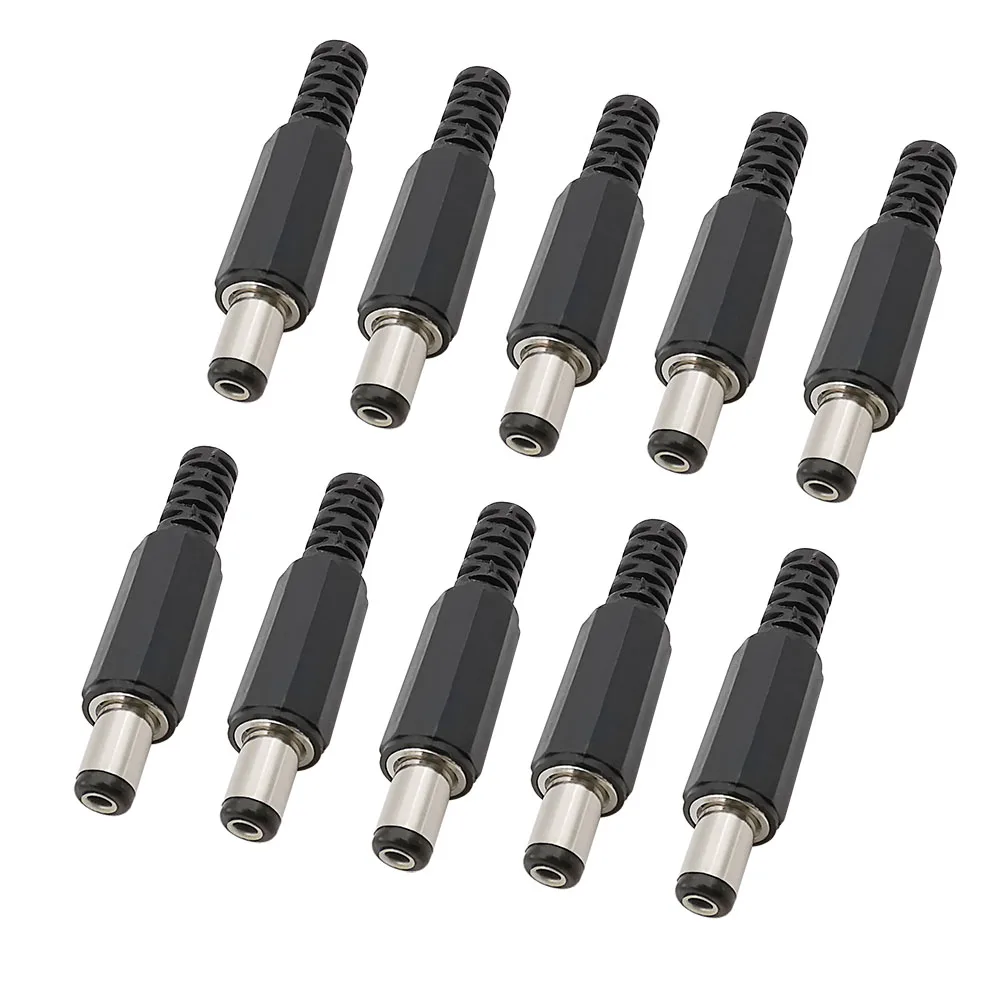 

10Pcs/lot 5.5 x 2.1mm DC Power Plug Connector 5.5*2.1mm DC Supply Plastic Male Socket Adapter Solder Wire Connectors Plugs Jack