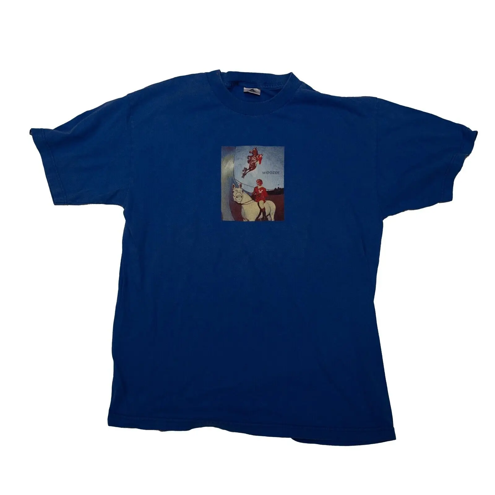 Weezer Pinkerton винтажная синяя футболка Большая Лошадь джоки скейтборд трюки