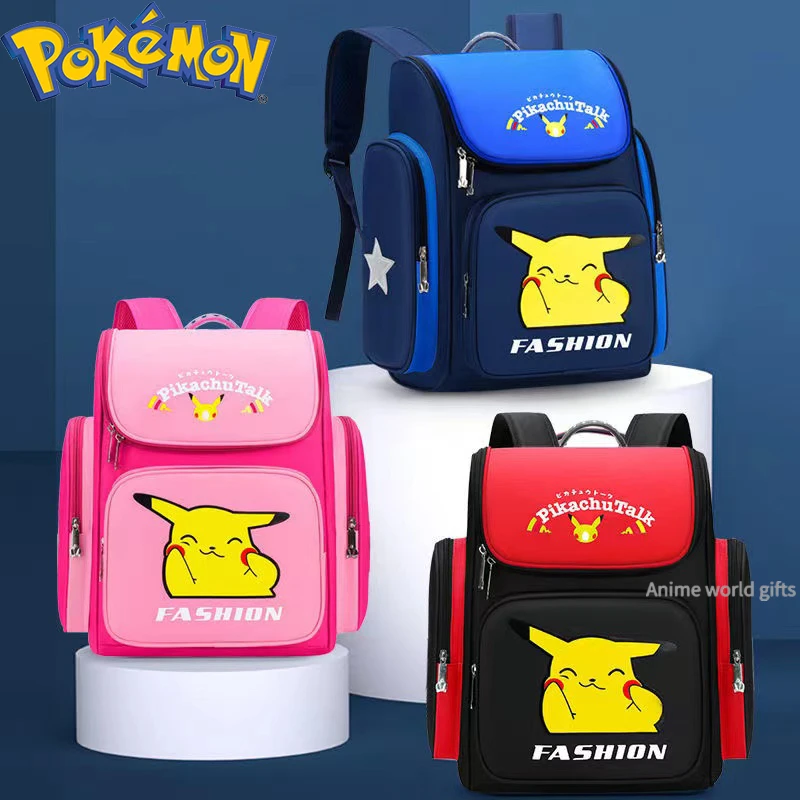 

Детский школьный ранец с покемоном Пикачу, милый рюкзак для учеников начальной школы с героями мультфильмов, школьные принадлежности для м...