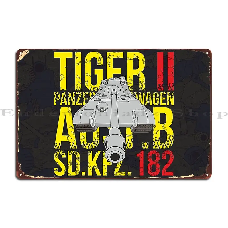 Металлический знак &quotНемецкий тяжелый танк Tiger 2&quot