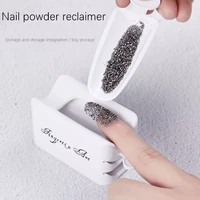 double layer nail tool french recycling powder box dipping powder collection container manicure glitter powder storage tools