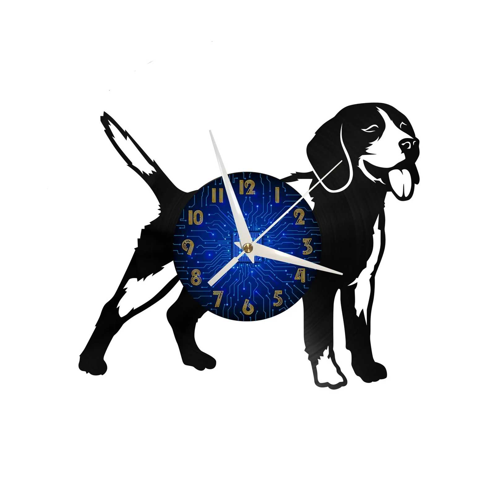 

Beagles Dog Vinyl Record Wall Clock for Kitchen Wall Decor Wall Art