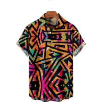 fashion mens short sleeve shirt hawaiian shirt art 3d printing comfortable casual short sleeve beach oversized clothes