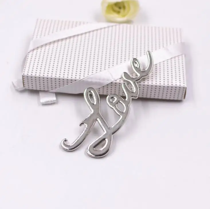 Золотые серебряные открывалки для пивных бутылок с надписью Love Design свадебные