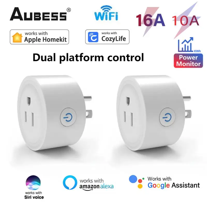 Смарт-розетка Aubess Apple Homekit, 10 А/16 А, с поддержкой Wi-Fi
