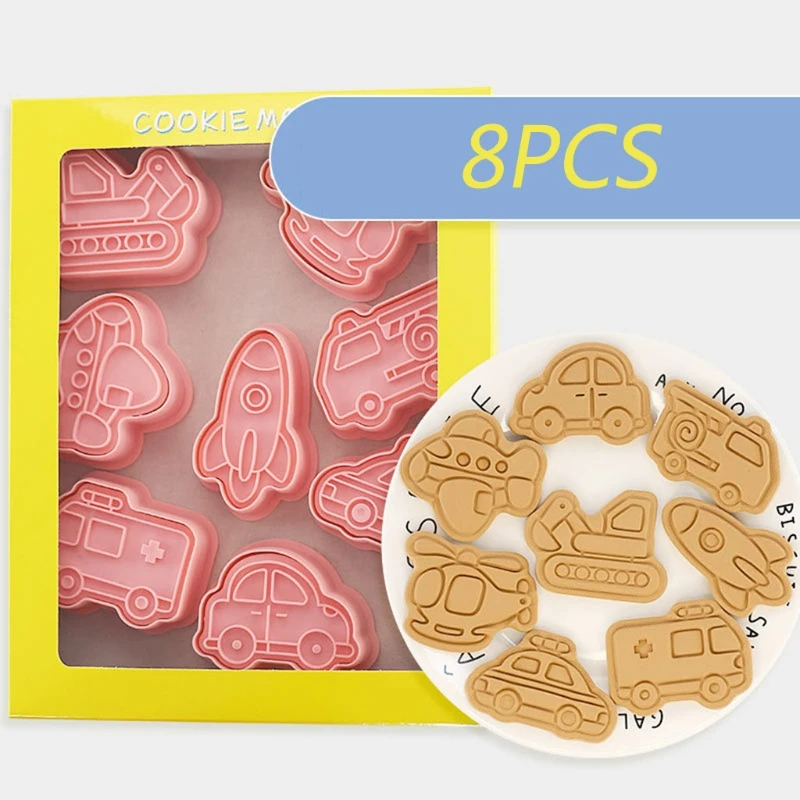 

3D Cartoon Pressable Biscuit Mold Transportation Shape Cake Decoration Home Gift dropshipping