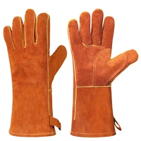 welding gloves cowhide anti scalding wear resistant high temperature resistance winter leather working welder gloves