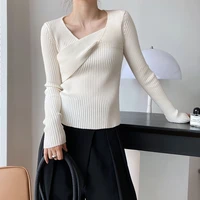 2021 new womens sweater fashion long sleeve knitted crisscross sweater pullover winter clothes women pull femme knitted sweater