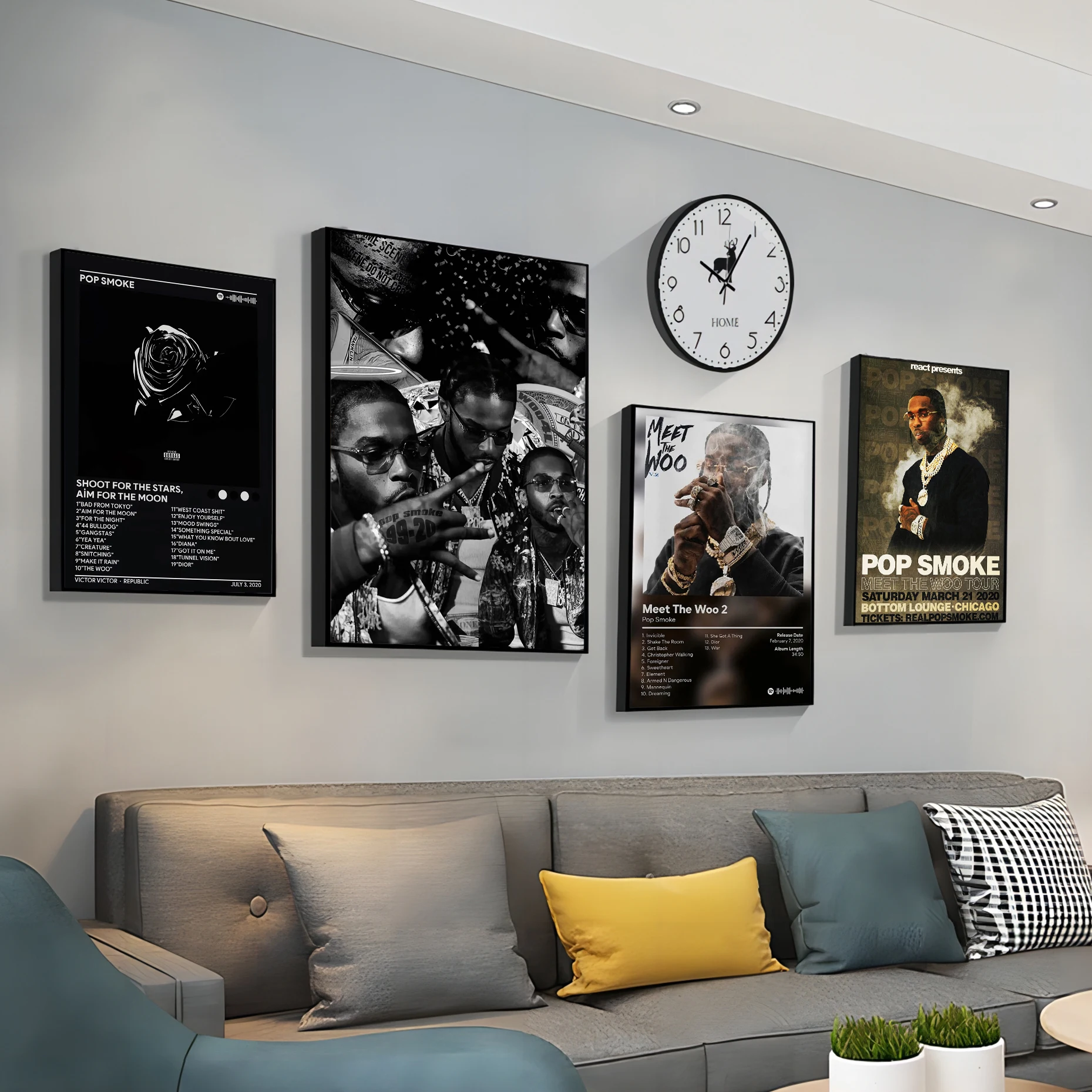 

POP SMOKE Poster Pop Music Album Movie Sticky Posters Whitepaper Sticker DIY Room Bar Cafe Decor Art Wall Stickers