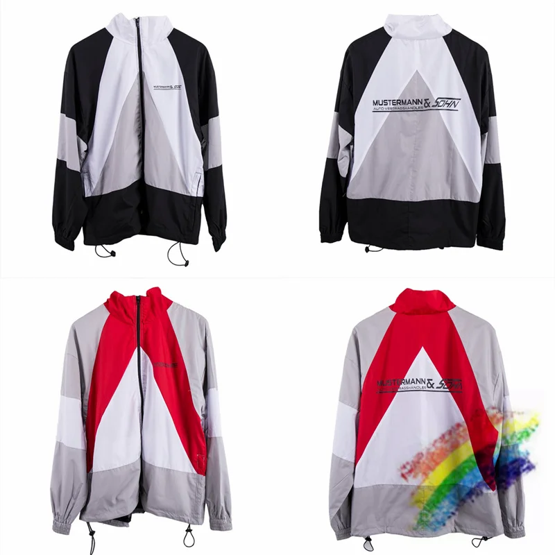 

Patchwork Vetements Jacket Men Women 1:1 High-Quality Nylon Vetements Drawstring Zip Windbreaker VET Men's Jacket