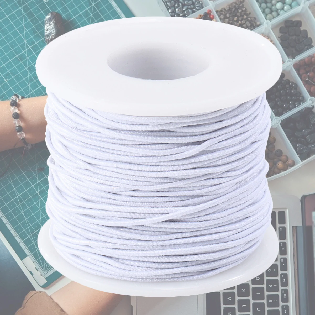 

Elastic Cord String Rope Spool Sewing Stretch Beading Stretchy Bands Braceletthread Roll Cords Knit Tie Earloop Rubber Ear Band