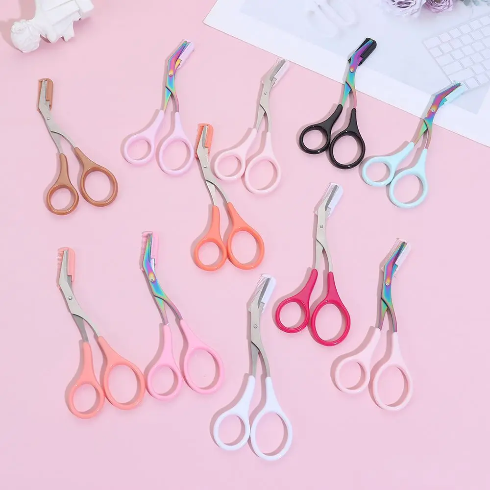 

2/4/6pcs Portable Shaping Makeup Beauty Tools Hair Shaver Stainless Steel With Comb Eyebrow Trimmer Scissors