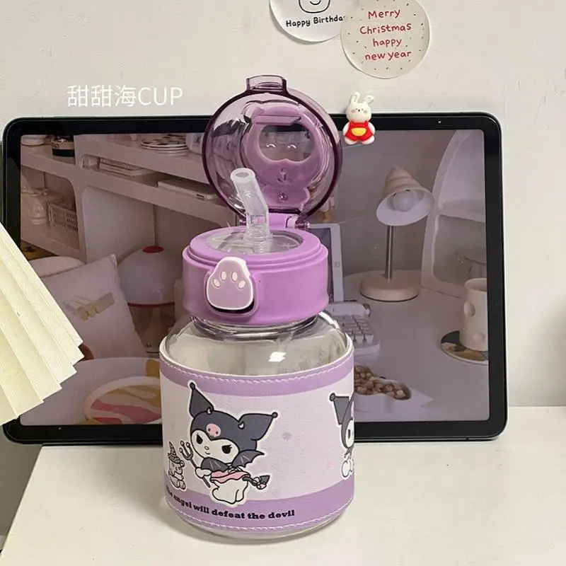 

2023 Sanrioed аниме Kuromi почтовый Кот соломенная чашка Kawaii пластиковая бутылка для питья бутылка для воды спортивная чайная кофейная чашка подарок для девочки