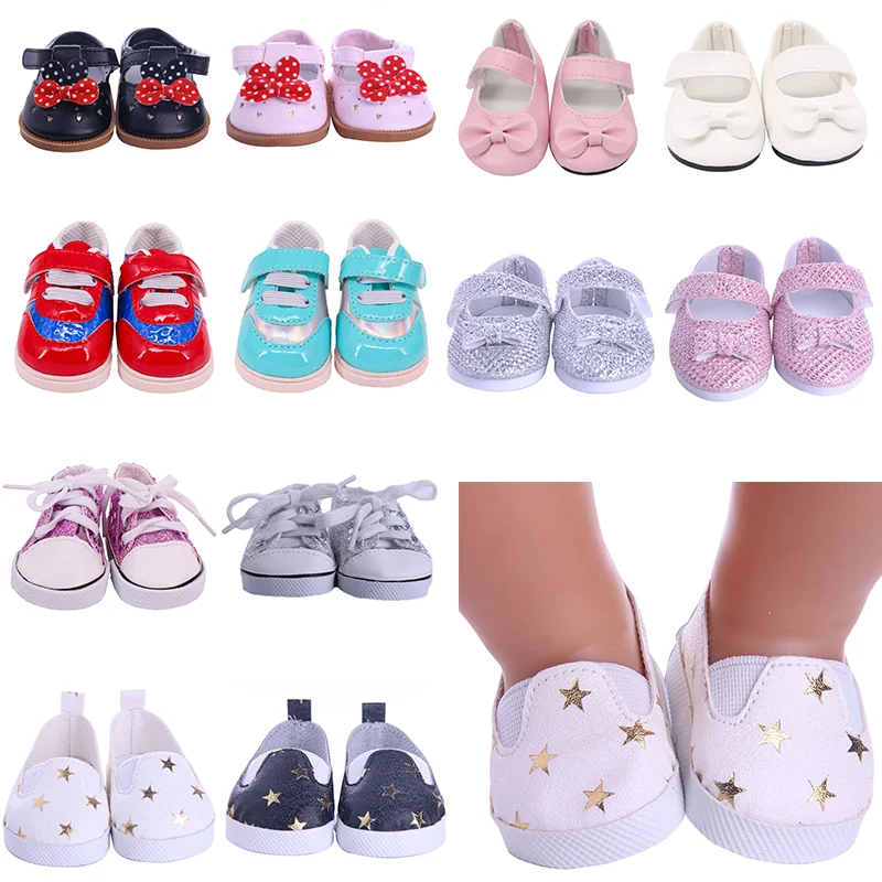 

Fashion 7cm Shoes For 18 Inch American Doll 43cm New Born Baby Doll Shoes Accessories For Our Generation Children's Gifts
