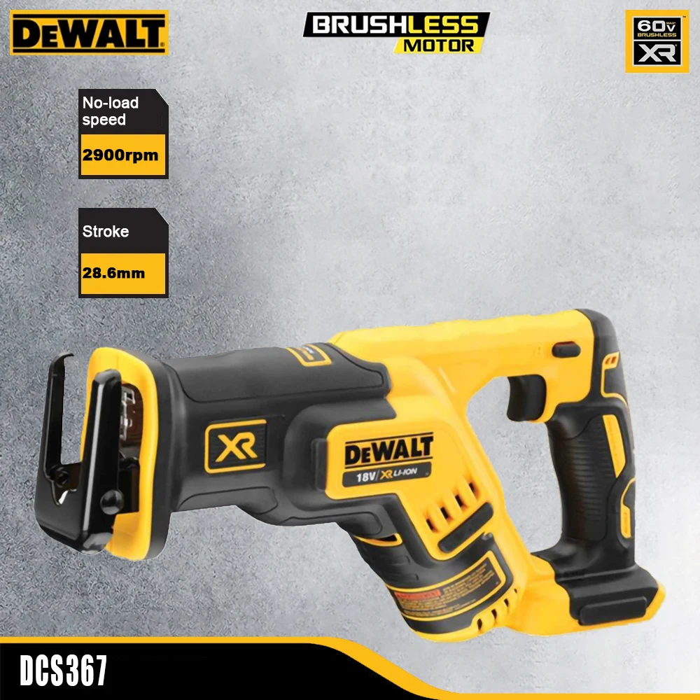 DeWALT DCS367 Wireless Reciprocating Saw Rechargeable Brushless 20v 2900rpm Stroke 28.6mm for Cutting Universal 18v&60v Battery