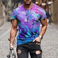 summer 3d printing mens t shirt personality graffiti street clothes tops sports mans young fashion streetwear handsome tees