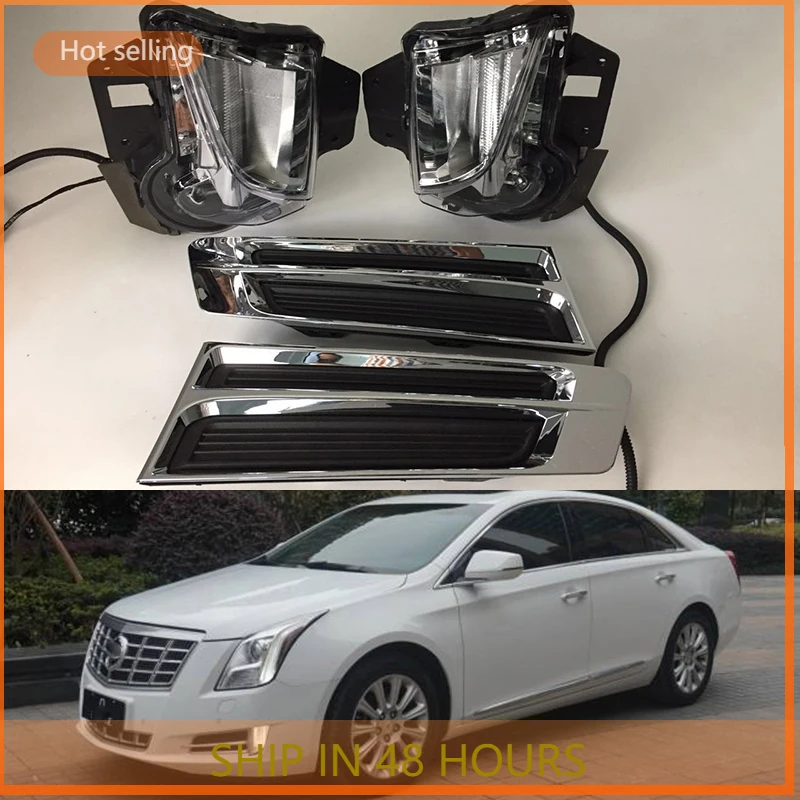 

Car Flashing 1Set LED DRL daytime running light For Cadillac XTS 2013 2014 2015 2016 daylight fog lamp cover white Car styling d