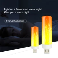 led flame light usb night light led fire bulb nightlight flame effect lamp dynamic flickering candle lamp for room decoration 5v