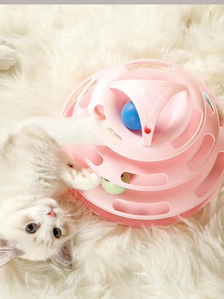 

3/4 Levels Pet Cat Toy Tower Training Amusement Plate Kitten Towers Tracks Disc Cat Intelligence Space Tumbler Pet Toys Supplies