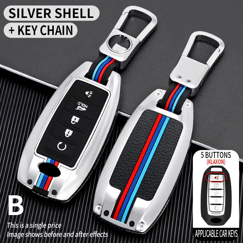 

Car Key Bag Key Case Cover For Infiniti QX50 QX60 Q70L 2020 Smart Remout Key Protect Shell Accessories Car-Styling Keychain Car