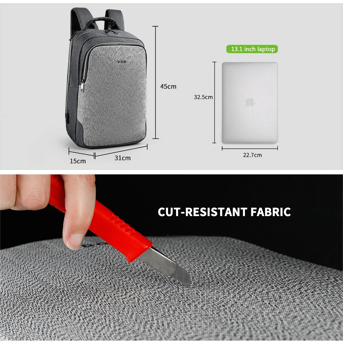 Tigernu Рюкзак мужской для ноутбука 14-15 6 дюймов с USB-портом зарядки