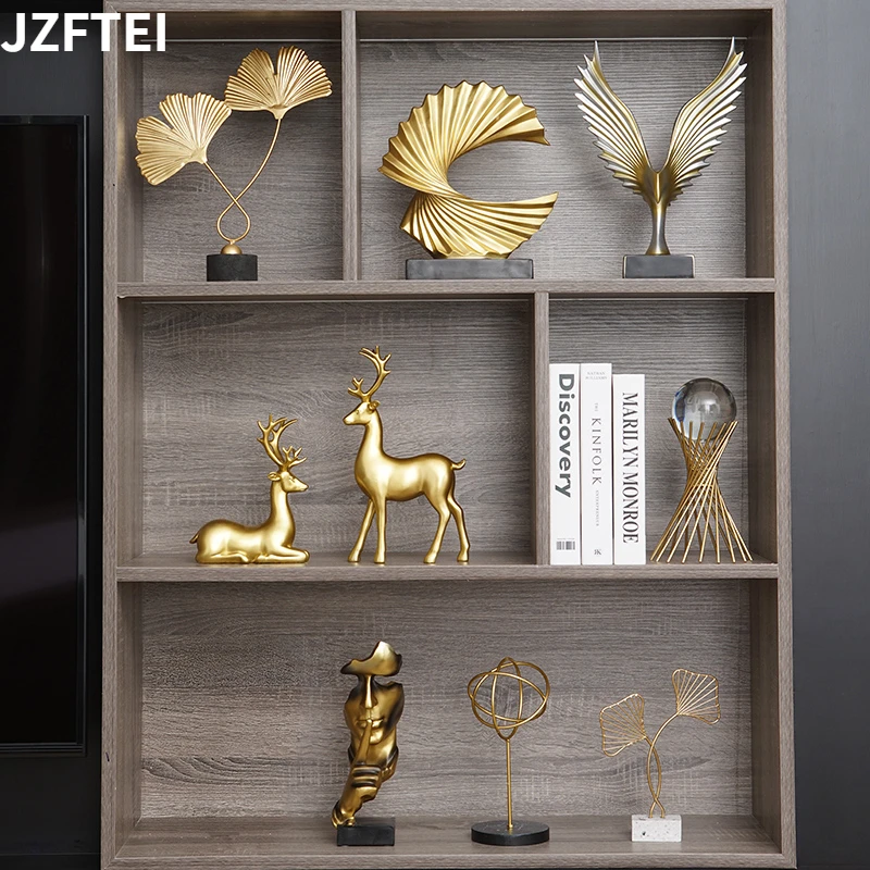 

Home Decor Bedroom Table Accessories For Living Room Nordic Figure Supplies Gold Home Cute Decor Figures Funiture Salon Figurine