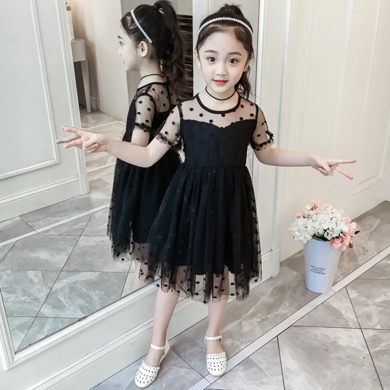 

Girls Dress 2022 Summer New Children's Fashion Polka Dot Gauze Skirt Cute Princess Dress Kids Clothes Vestidos Cortos