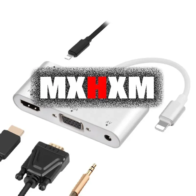 Для устройства многомониторинга Lightning в HDMI VGA четыре одном для конвертера iPhone HD